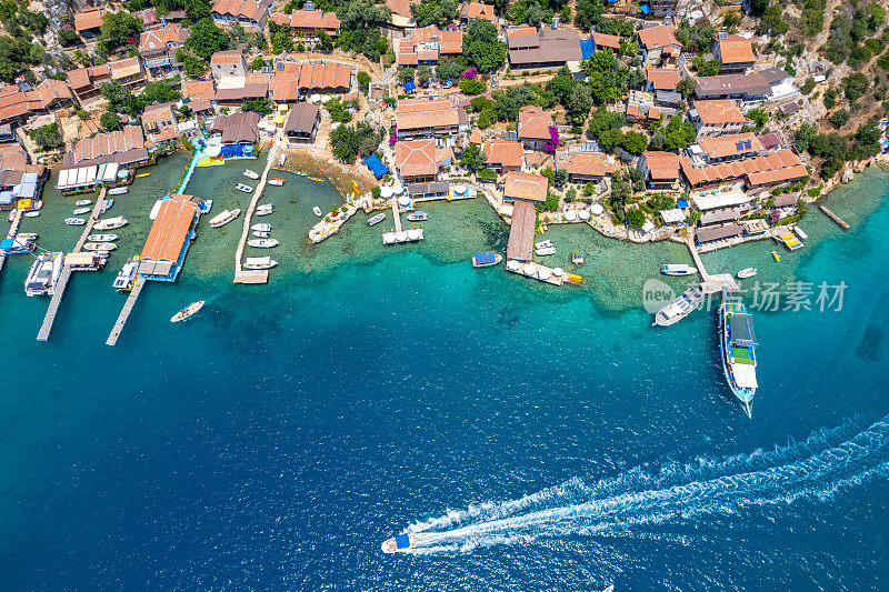 海上交通Kaleköy, Kekova。蓝色的航行。每日船之旅。游艇之旅。